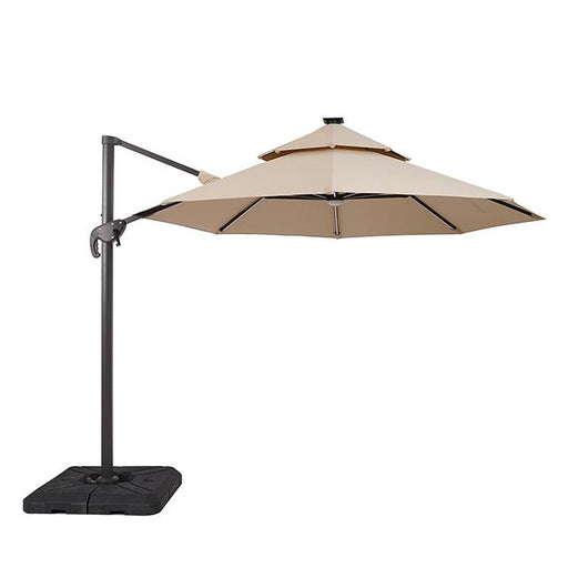 Fera 10 Ft Round Umbrella w/ LED Bulb + 37" Large Base - LATIN HOME FURNITURE - (POMONA,CA)