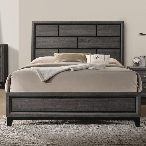 Errico Bed Grey & White - LATIN HOME FURNITURE - (POMONA,CA)