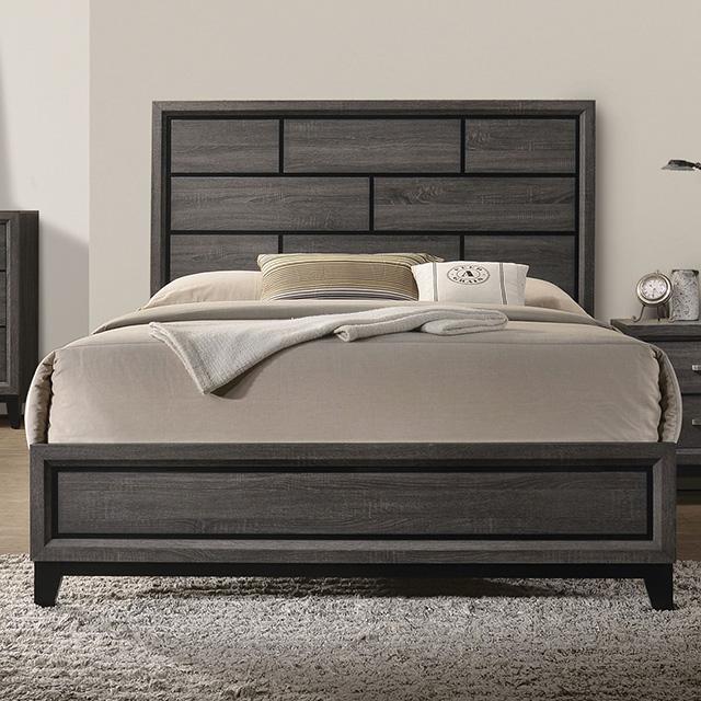 Errico Bed Grey & White - LATIN HOME FURNITURE - (POMONA,CA)