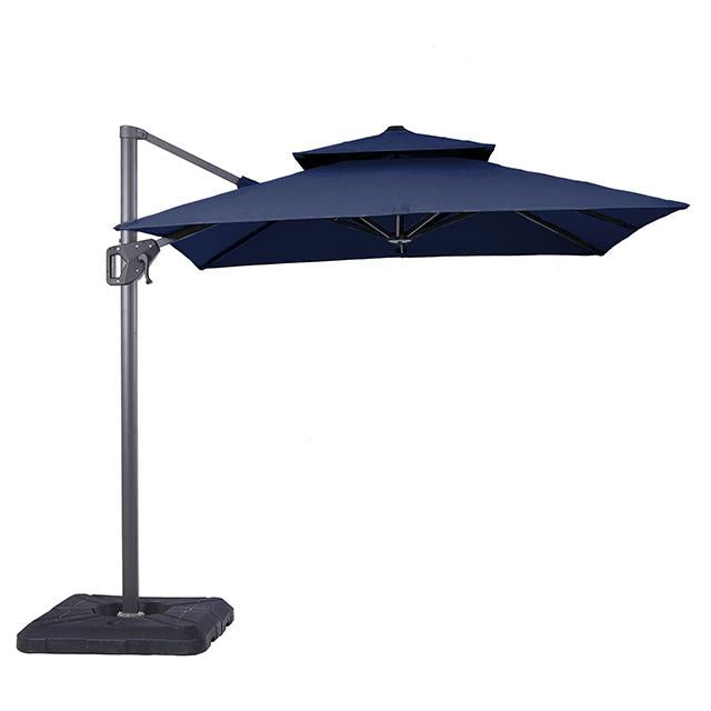 Fida 8 Ft Square Umbrella w/ Double Top + 37" Large Base - LATIN HOME FURNITURE - (POMONA,CA)