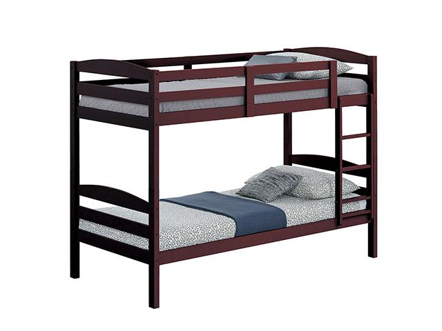 Finsbury Twin Twin Bunk Bed Espresso, Grey & White - LATIN HOME FURNITURE - (POMONA,CA)