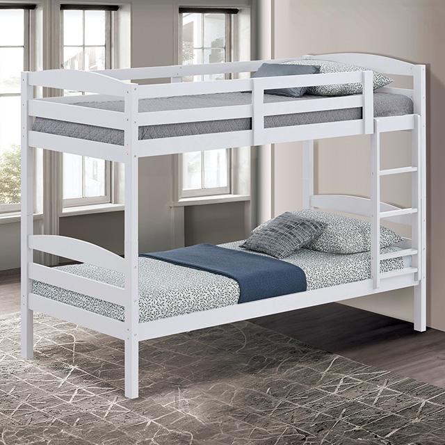 Finsbury Twin Twin Bunk Bed Espresso, Grey & White - LATIN HOME FURNITURE - (POMONA,CA)