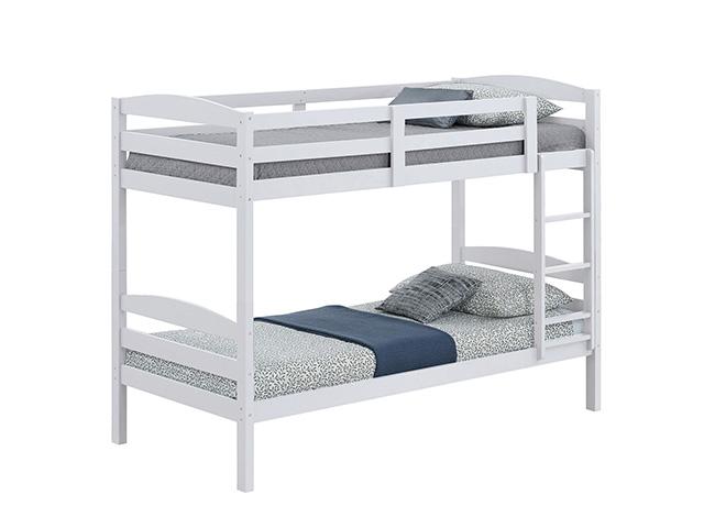Finsbury Twin Twin Bunk Bed Espresso, Grey & White - LATIN HOME FURNITURE - (POMONA,CA)