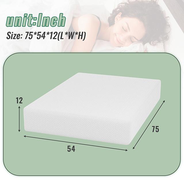 Coreopsis 12" Full Memory Foam Wave Comfort - LATIN HOME FURNITURE - (POMONA,CA)