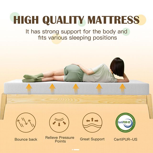 Forsythia 8" Queen Green Tea Gel Memory Foam - LATIN HOME FURNITURE - (POMONA,CA)