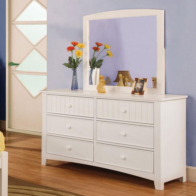 Corry White Mirror - LATIN HOME FURNITURE - (POMONA,CA)