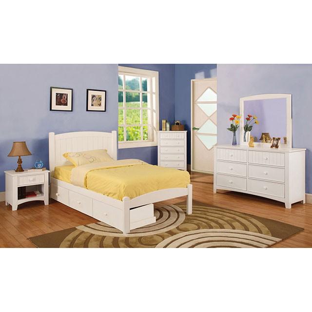Corry White Night Stand - LATIN HOME FURNITURE - (POMONA,CA)