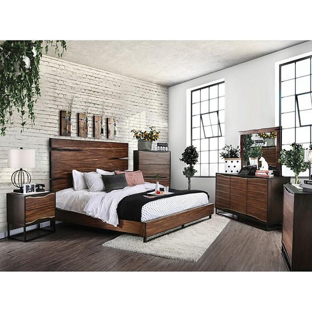 Fulton Dark Oak/Dark Walnut Mirror - LATIN HOME FURNITURE - (POMONA,CA)