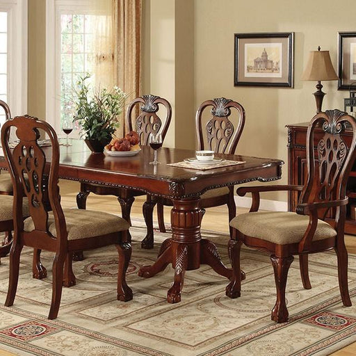 GEORGETOWN Antique Cherry Dining Table w/ Double Pedestals - LATIN HOME FURNITURE - (POMONA,CA)