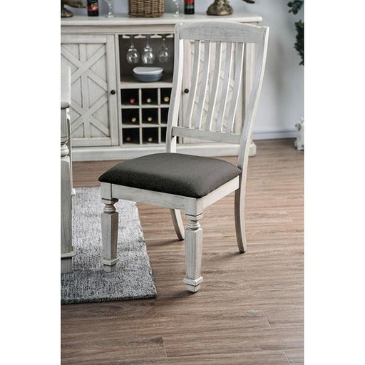 Georgia Antique White/Gray Side Chair (2/CTN) - LATIN HOME FURNITURE - (POMONA,CA)