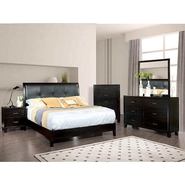 Enrico Full Queen Bed Brown, Black, & Cherry - LATIN HOME FURNITURE - (POMONA,CA)