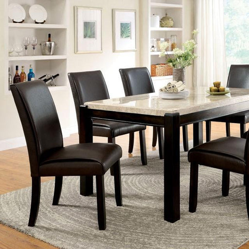 GLADSTONE I Dark Walnut/Ivory Dining Table - LATIN HOME FURNITURE - (POMONA,CA)
