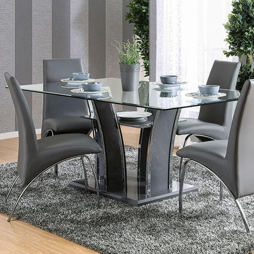 Glenview I Gray/Chrome Dining Table - LATIN HOME FURNITURE - (POMONA,CA)