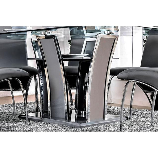 Glenview I Gray/Chrome Dining Table - LATIN HOME FURNITURE - (POMONA,CA)