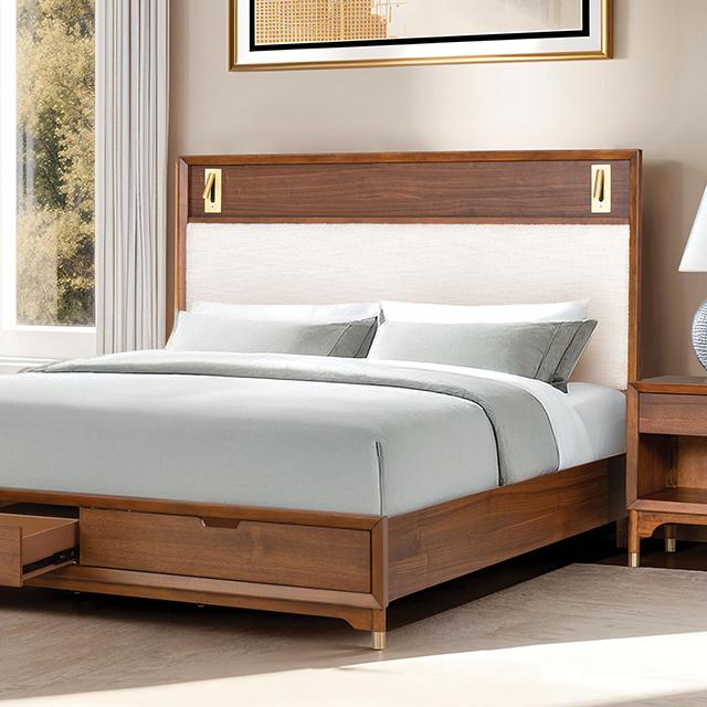 Hepburne E.King & Queen Bed With Storage & Without Storage - LATIN HOME FURNITURE - (POMONA,CA)
