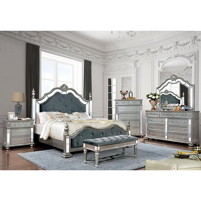 Azha Silver/Gray Bench - LATIN HOME FURNITURE - (POMONA,CA)