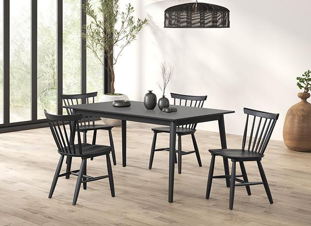 Beale Dining Table Walnut & Black - LATIN HOME FURNITURE - (POMONA,CA)