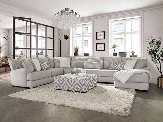 HERMISTON Ottoman, Gray - LATIN HOME FURNITURE - (POMONA,CA)