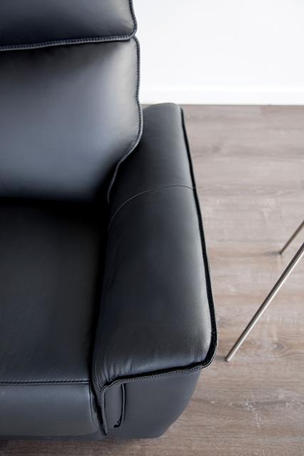 Bienne Sofa Manual Recliner White & Black - LATIN HOME FURNITURE - (POMONA,CA)