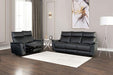 Bienne Sofa Manual Recliner White & Black - LATIN HOME FURNITURE - (POMONA,CA)