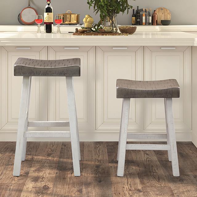 Biasca 29" Stool (2/CTN) White, Brown, & Black - LATIN HOME FURNITURE - (POMONA,CA)