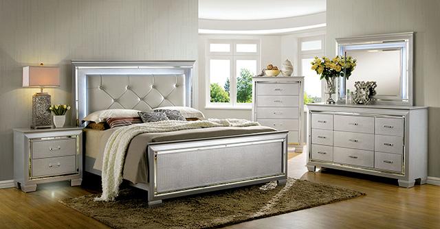 Bellagrand Bed Oak, Silver & Black - LATIN HOME FURNITURE - (POMONA,CA)