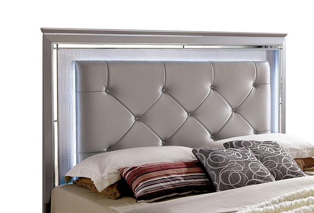 Bellagrand Bed Oak, Silver & Black - LATIN HOME FURNITURE - (POMONA,CA)