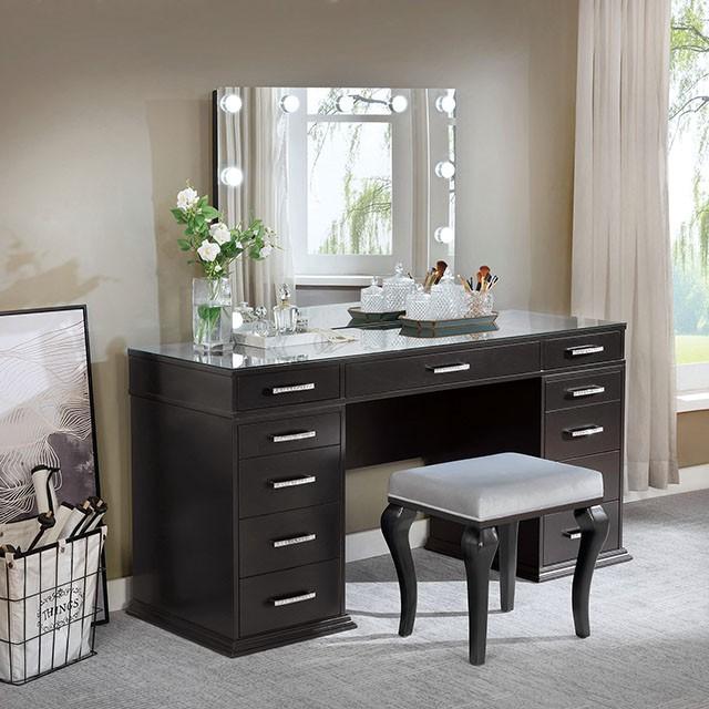 VALENTINA Vanity Set, Gray - LATIN HOME FURNITURE - (POMONA,CA)