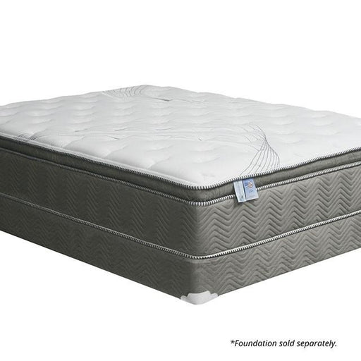 STORMIN White/Gray 13" Euro Pillow Top Mattress, Queen - LATIN HOME FURNITURE - (POMONA,CA)