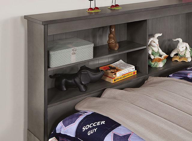 TIBALT Twin DayBed w/ Trundle, Dark Gray - LATIN HOME FURNITURE - (POMONA,CA)