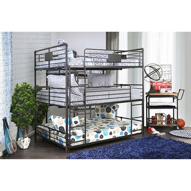 Olga I Antique Black Full/Full Bunk Bed - LATIN HOME FURNITURE - (POMONA,CA)