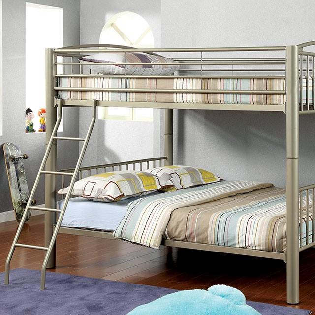 Lovia Metallic Gold Full/Full Bunk Bed - LATIN HOME FURNITURE - (POMONA,CA)