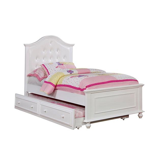 OLIVIA White Full & Twin Bed - LATIN HOME FURNITURE - (POMONA,CA)