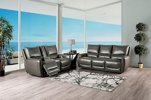 PHINEAS Power Recliner, Gray - LATIN HOME FURNITURE - (POMONA,CA)