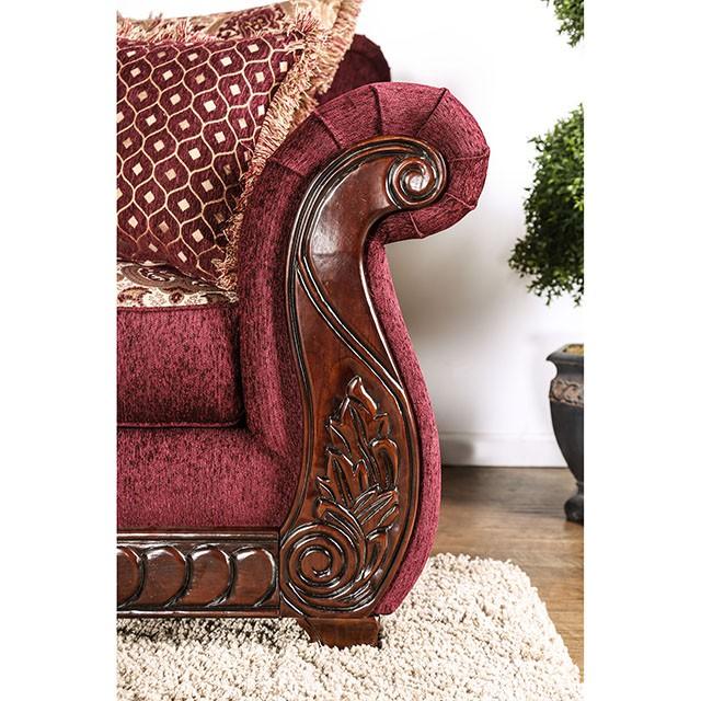 TABITHA Wine Love Seat, Wine - LATIN HOME FURNITURE - (POMONA,CA)