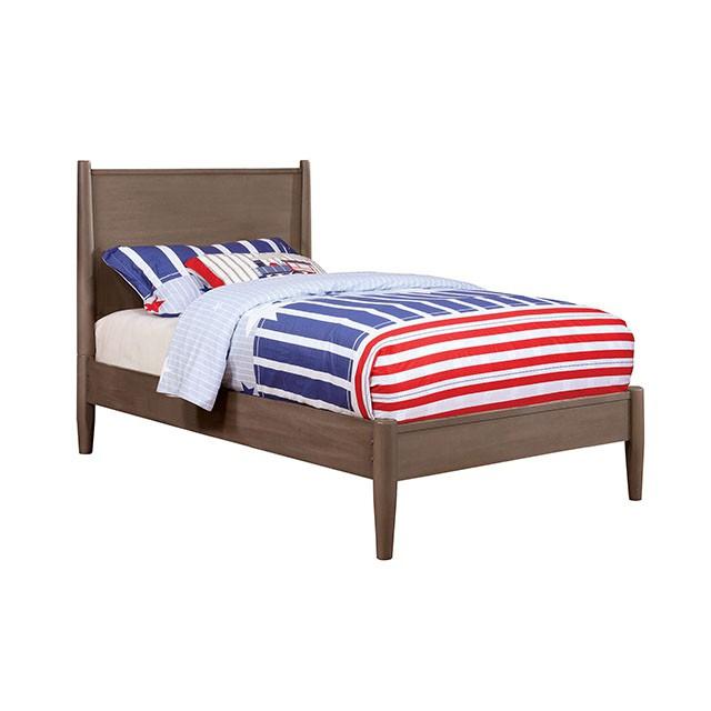 LENNART I Gray & Oak Full Twin Bed - LATIN HOME FURNITURE - (POMONA,CA)