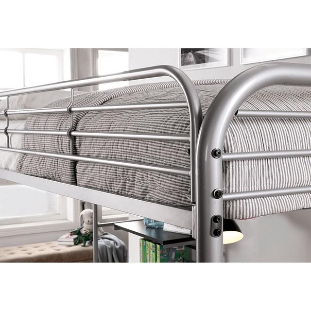 Opal Iii Black & Silver Twin Loft Bed - LATIN HOME FURNITURE - (POMONA,CA)