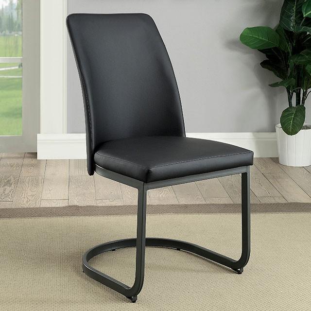 Saskia Dark Gray/Black Side Chair (2/CTN) image