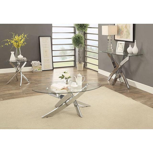 LAILA Chrome End Table - LATIN HOME FURNITURE - (POMONA,CA)