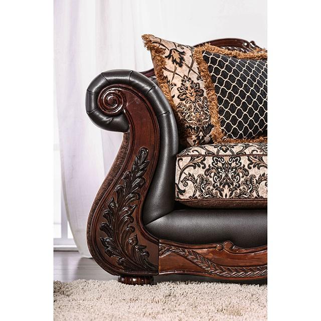 JAMAEL Brown/Espresso Love Seat - LATIN HOME FURNITURE - (POMONA,CA)