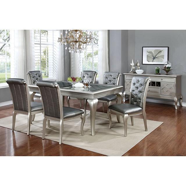 Amina Champagne Dining Table - LATIN HOME FURNITURE - (POMONA,CA)