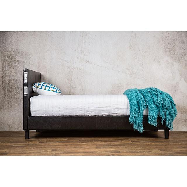Evans E.King & Cal.King Bed Espressso, White, & Camel - LATIN HOME FURNITURE - (POMONA,CA)