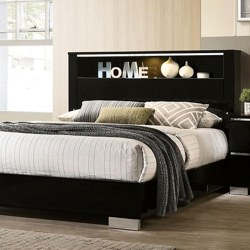Carlie Bed White & Black - LATIN HOME FURNITURE - (POMONA,CA)