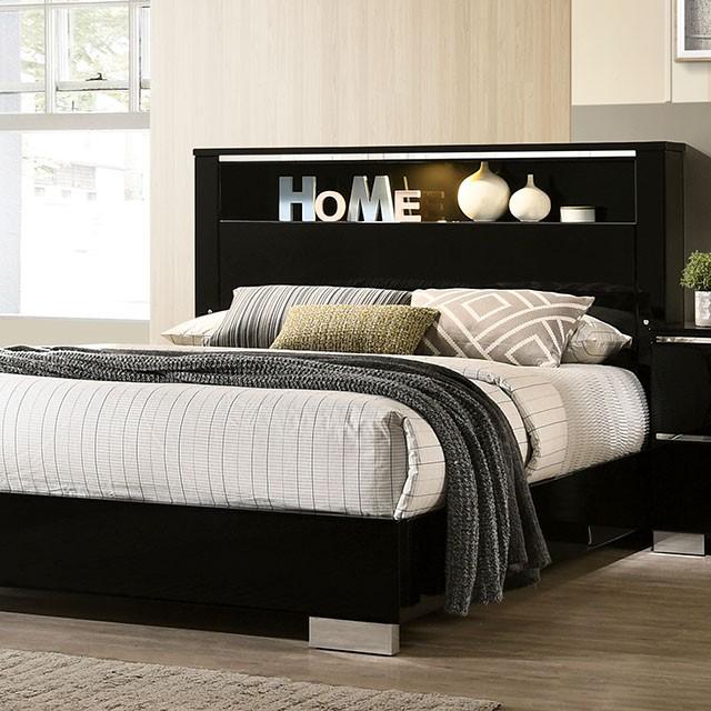 Carlie Bed White & Black - LATIN HOME FURNITURE - (POMONA,CA)
