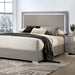 Sinistra E.King & Queen Bed White, Black & Beige - LATIN HOME FURNITURE - (POMONA,CA)