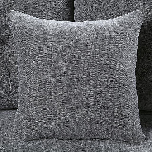 LYNDA Loveseat w/ Pillows, Dark Gray - LATIN HOME FURNITURE - (POMONA,CA)