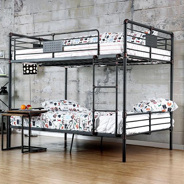 Olga I Antique Black Full/Full Bunk Bed - LATIN HOME FURNITURE - (POMONA,CA)