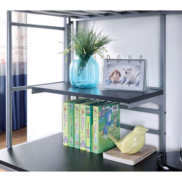 Opal Iii Black & Silver Twin Loft Bed - LATIN HOME FURNITURE - (POMONA,CA)