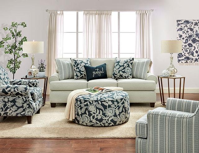 PORTHCAWL Accent Chair, Stripe - LATIN HOME FURNITURE - (POMONA,CA)