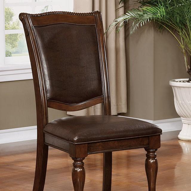 Alpena Brown Cherry/Espresso Arm Chair & Side Chair (2/CTN) - LATIN HOME FURNITURE - (POMONA,CA)
